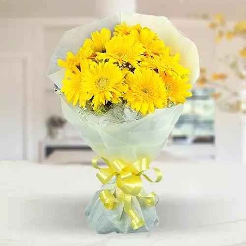 Artful Yellow Gerberas Bouquet