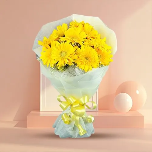 Artful Yellow Gerberas Bouquet