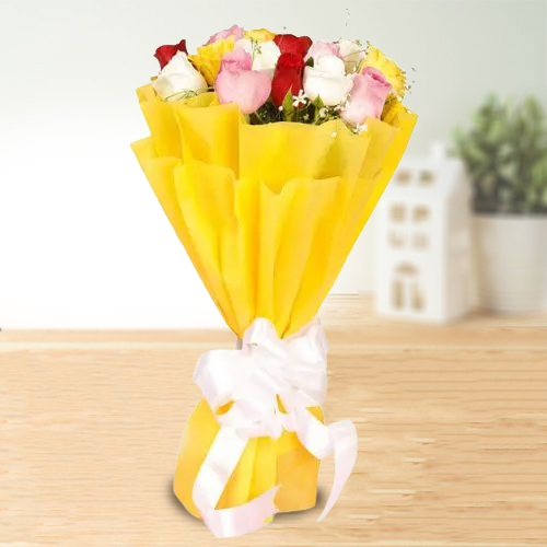 Bright Assorted Roses Bunch