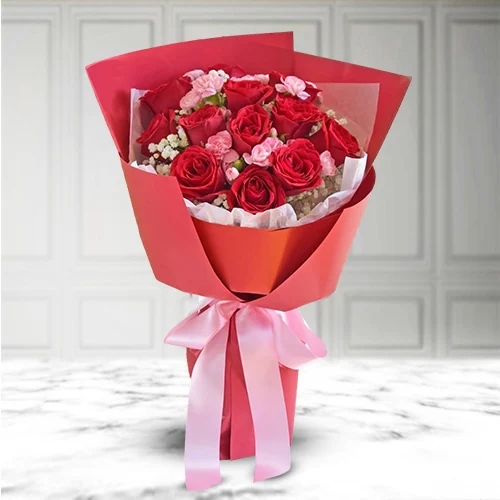 Deliver Stunning Red Roses Bouquet Online