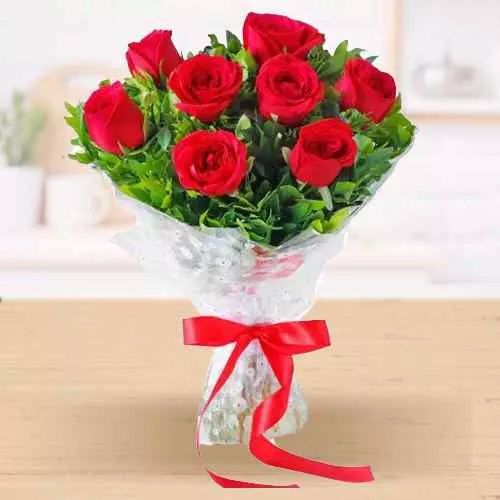 Glorious Dreams of Joy Red Roses Bunch