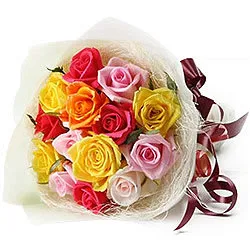 Glorious 12 Mixed Roses Bunch