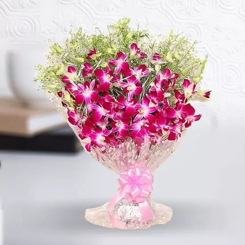 Get Orchid Stems Arrangement decorated with Tissue Online