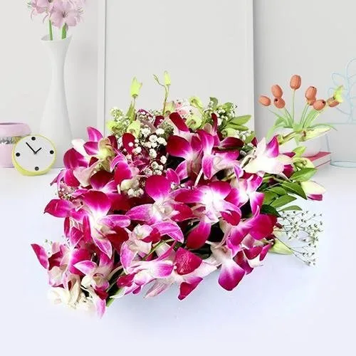 Dazzling Purple Orchids Bunch