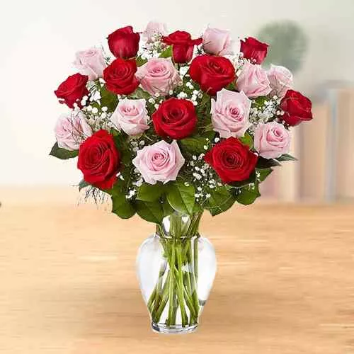 Attractive Arrangement of Roses in a Vase
