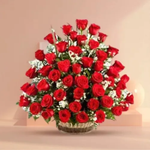 Artful Pure Passion Basket of Red Roses