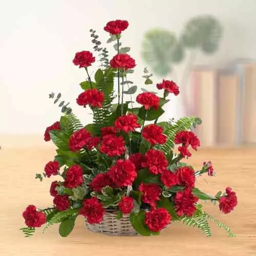 Classic Arrangement of Red Carnations