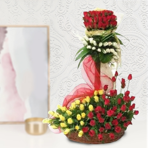 Breathtaking Beauty of Red Yellow   White Roses