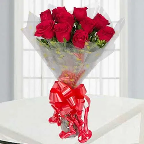 10 Red Rose Birthday Gift Bouquet