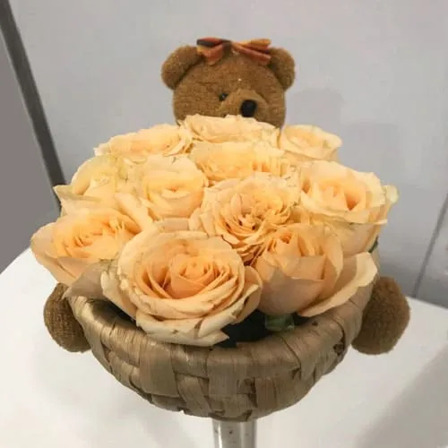 Deliver Combo of Teddy N Roses