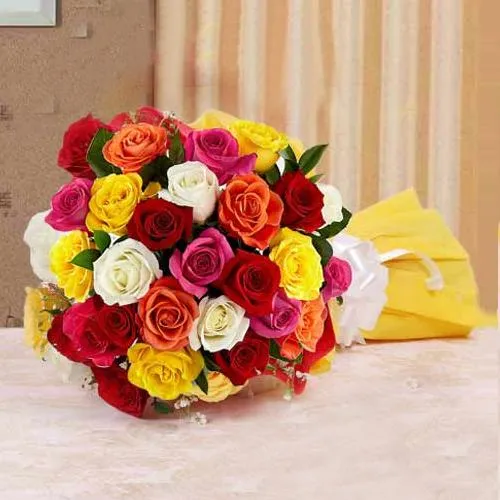 Graceful Bouquet of Mixed Roses	for 25th Year of Valentine