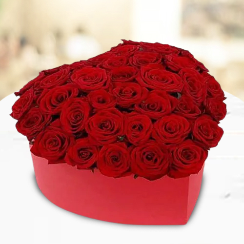 Buy Heart Shape Box of Red Roses