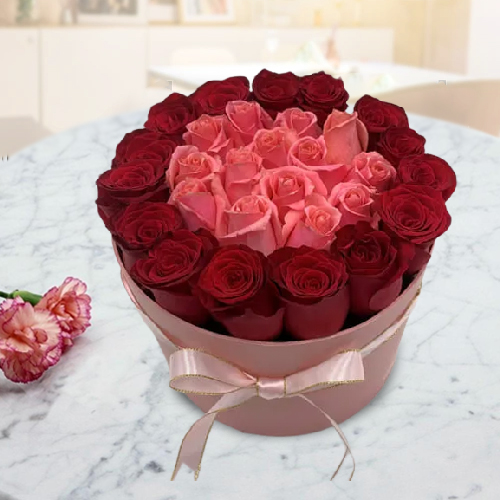 Send Premium Red N Pink Roses Gift Box