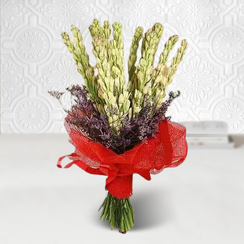 Charming Hand-Designed Bouquet of Tuberoses in Tissue Wrapping