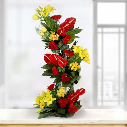 Order Breathtaking Tall Arrangement of Fresh Flowers