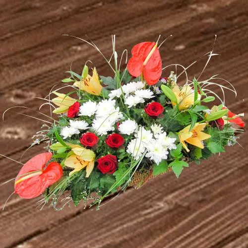 Exclusive Flat Table Arrangement of Assorted Flowers