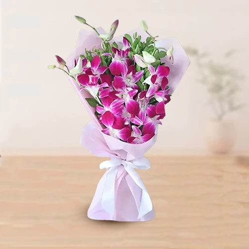 Shop Bouquet of Orchid Stems in Tissue Wrapping