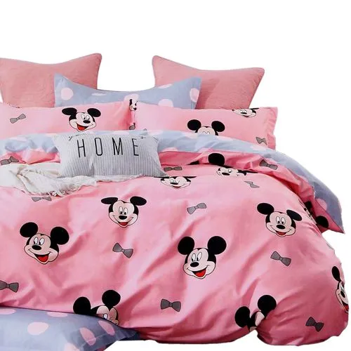 Stunning Cartoon Print Double Bed Sheet with Pillow Cover