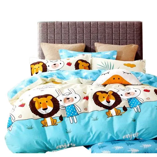 Fabulous Cartoon Print Double Bed Sheet with Pillow Cover