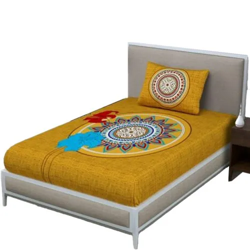 Stunning Set of Jaipuri Print Single Bed Sheet N Pillow Cover