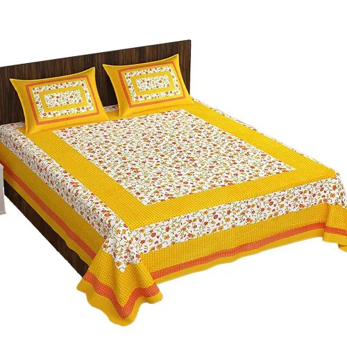 Charming Rajasthani Print Double Bed Sheet N Pillow Cover Combo