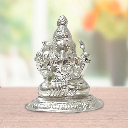 Marvelous Silver Ganesh Idol