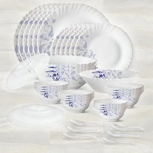 Wonderful Larah by Borosil Blue Eve Silk Series Dinner Set