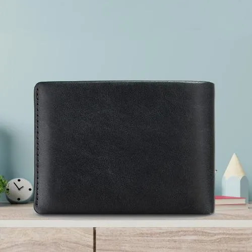Exquisite Urban Forest Gents Wallet in Black Made of Genuine Leather