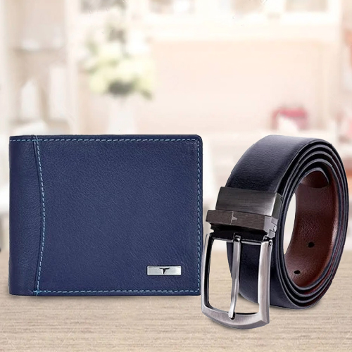 Trendy Gents Wallet N Reversible Belt Gift Set from Urban Forest