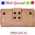 Chic N Trendy Beige Genuine Leather Wallet from Fastrack with free Gulal/Abir Pouch