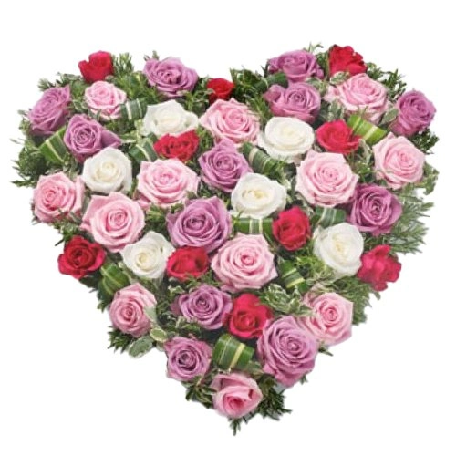 Multi Coloured Heart Shaped Arrangements