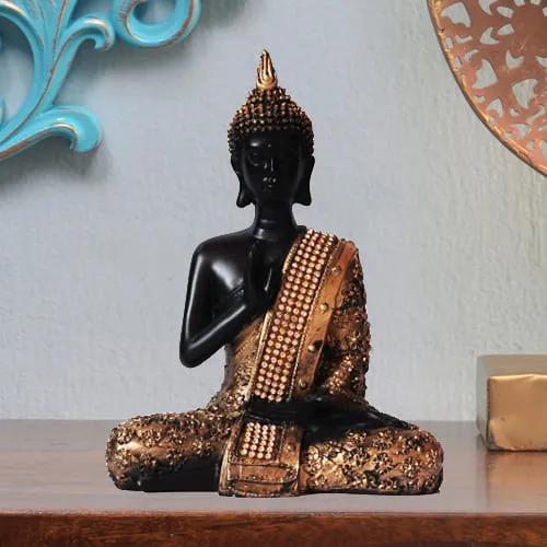 Hand Creative Meditating Lord Buddha Polyresin Idol