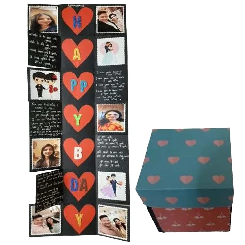 Elegant Infinity Explosion Box of Personalized Photos n Messages