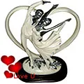 Heart with Couple Statue showpiece.