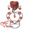 Stunning Red Wrought Iron Candle Stand Gift 