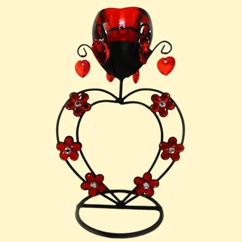 Buy Red Wrought Iron Candle Stand Gift