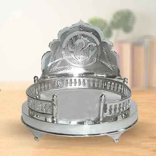 Marvelous Silver Plated Mandir Case