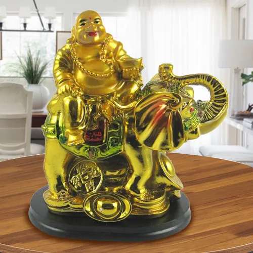 Online Laughing Buddha Sitting on Elephant