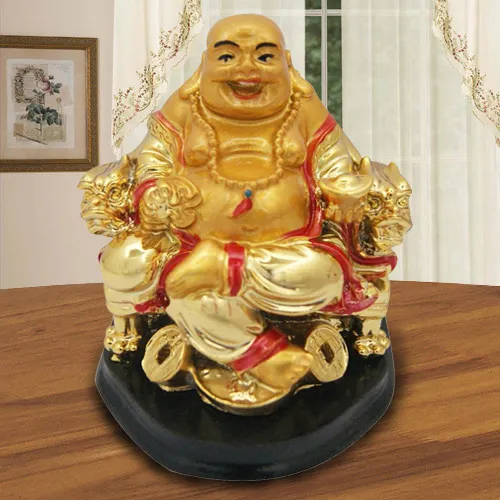 Send Golden Laughing Buddha with Touch of Good Luck