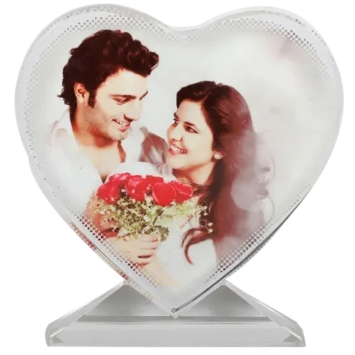 Deliver Heart Shape Personalized Glass Table Top