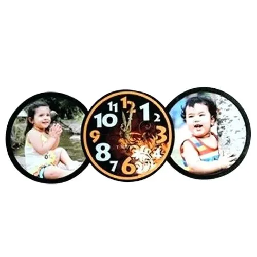Special Personalized Table Clock with Twin Photo