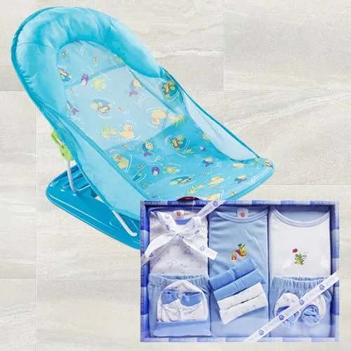 Remarkable Baby Bather N Cotton Clothes Gift Set