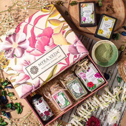 Refreshing Hamper of Skin Essentials with 24KT Gold Soap from Myra Veda