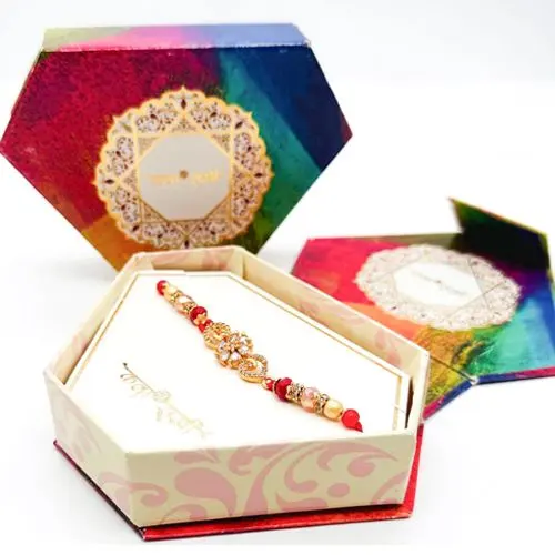 Stone Art Rakhi in Suave Box