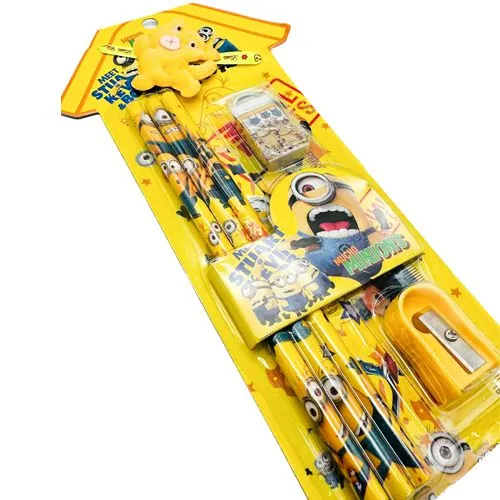Teddy Rakhi with Minion Gift Pack (Yellow Set)