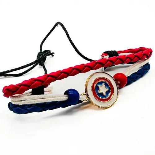 Stylish Captain America Rakhi Band (Adjustable Size)