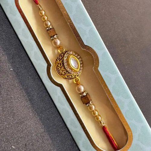 Gorgeous Stone Work Rakhi Gift Set