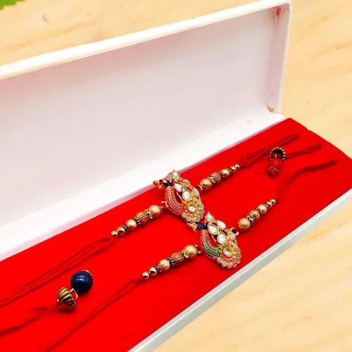 Stunning Bhai Bhabhi Pearl Rakhi Gift