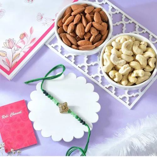 Delightful Rakhi with Nutty Treats