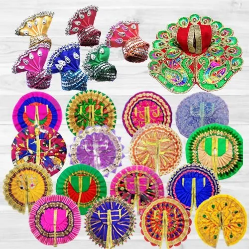 Wonderful 6 Pcs Ladoo Gopal Dress Set with 6 Pcs Pagdi